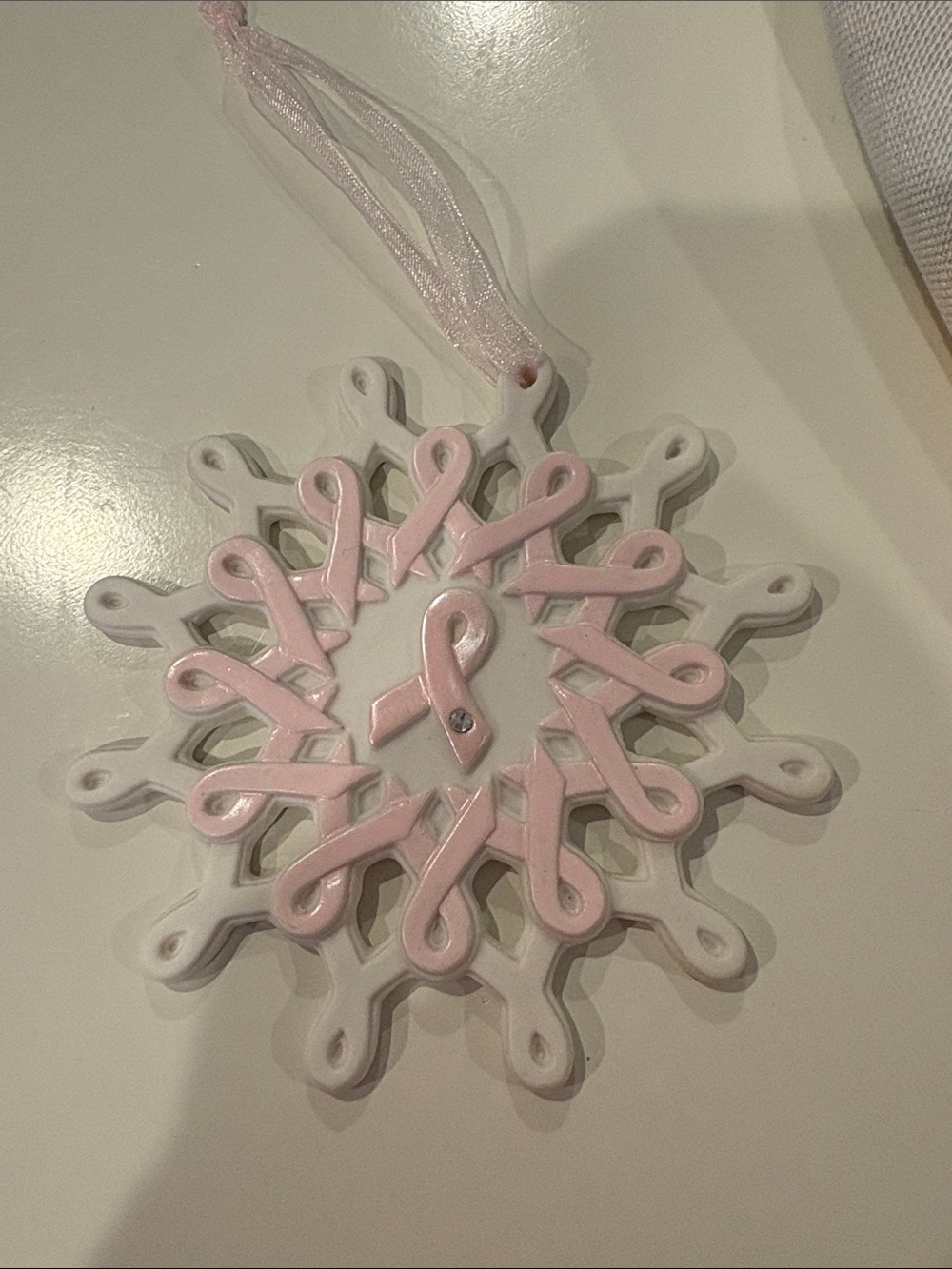 Hallmark Unique Beautiful One of A Kind 
Breast Cancer Ribbon.